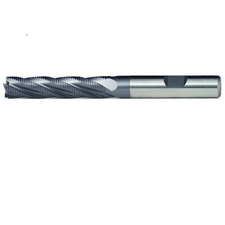 LV9916TC HSS TiCN-Coated Rough Milling Cutter for Carbon Steel - Close-up of LV9916TC HSS TiCN-coated rough milling cutter showing its durable cutting edge for steel machining.